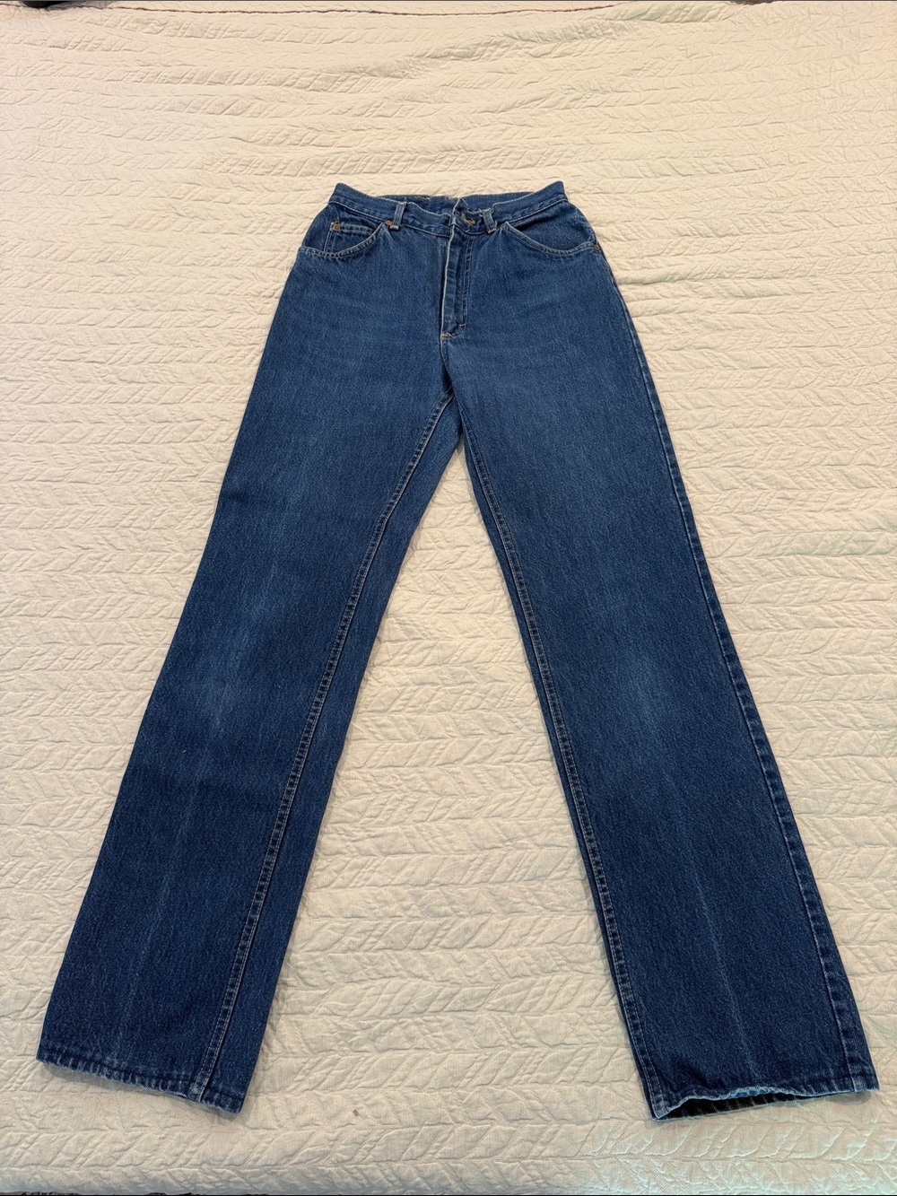 Vintage Riders by Lee Women's Straight Leg Jeans in Dark Blue Denim